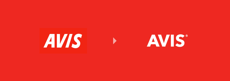 Comparación entre el logotipo anterior de Avis y el nuevo.