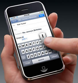 Celular Iphone de Apple. Todas sus funciones están diseñadas para ser utilizadas mediante el tacto.