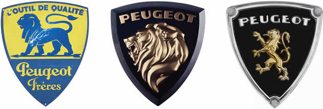 Insignias antiguas de Peugeot.