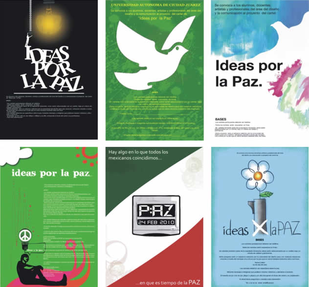 Propuestas presentadas en la exposición de carteles Ideas por la Paz.