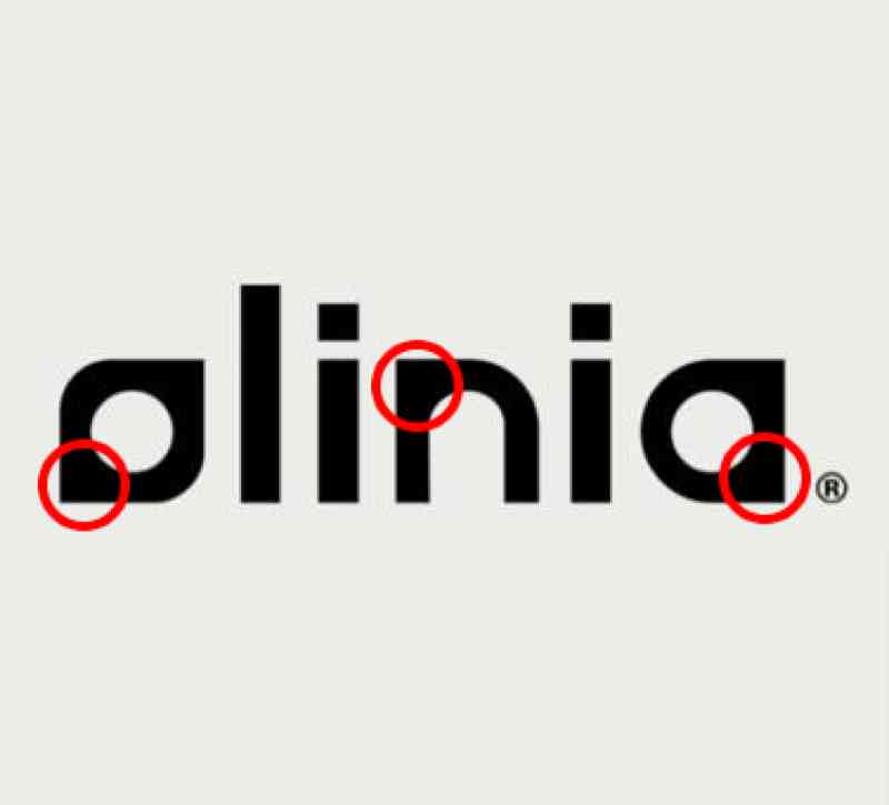 Detalles del logotipo de Olinia