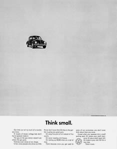 Think Small, Volkswagen, 1959.