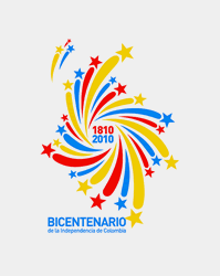 Marca conmemorativa del bicentenario colombiano.