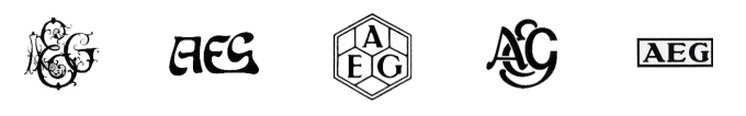 Evolución del logo de AEG durante la era Behrens