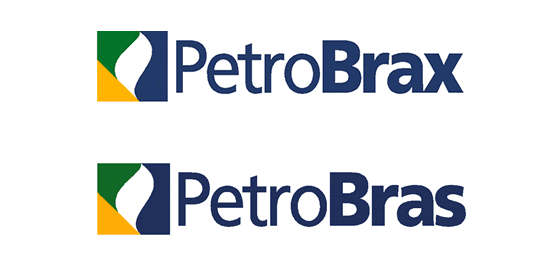 O Símbolo e os logotipos nas duas versões desenvolvidas