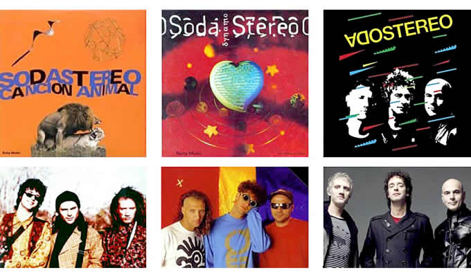 Soda Stereo. Un look para cada etapa, de izquierda a derecha: «Canción animal» (1990), «Dynamo» (1992) y gira «Me verás volver» (2007).